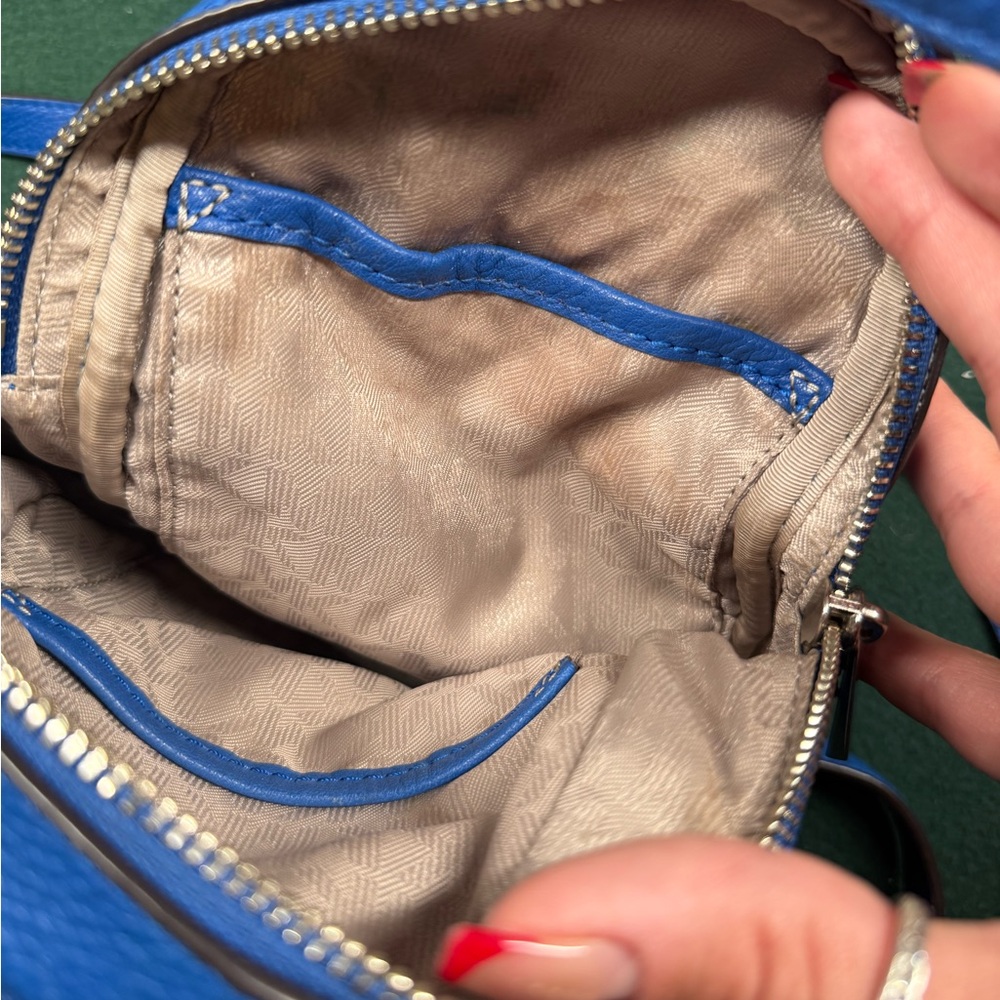 Michael Kors Royal Blue Pebbled Leather Mini Backpack - Picture 2 of 6